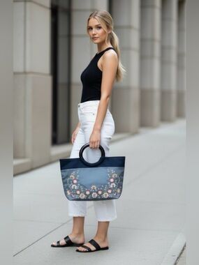 (#141)SILK and EMBROIDERED Handbag